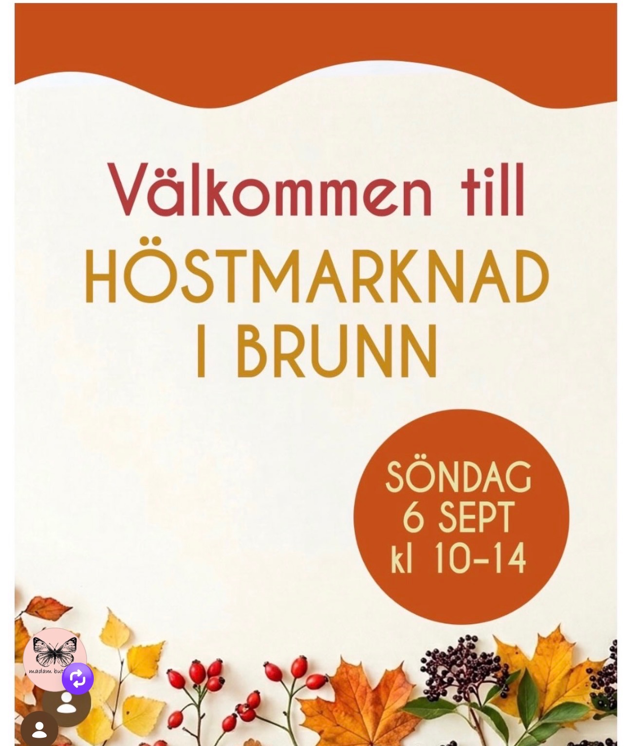 Affisch för Höstmarknad i Brunn 6 september 2026